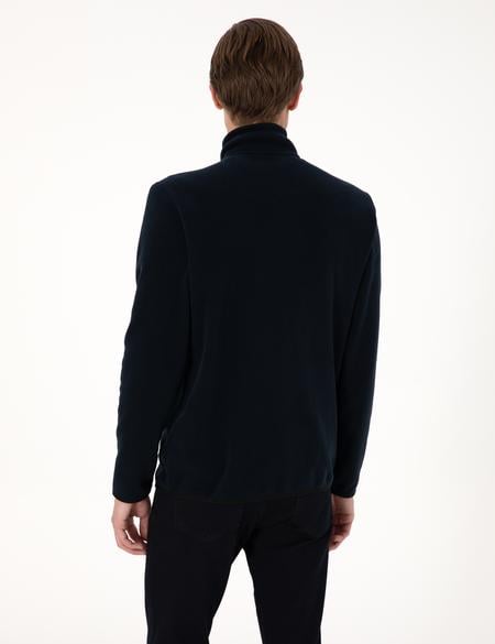 Lacivert Regular Fit Yarım Fermuarlı Polar Sweatshirt - 50314056003