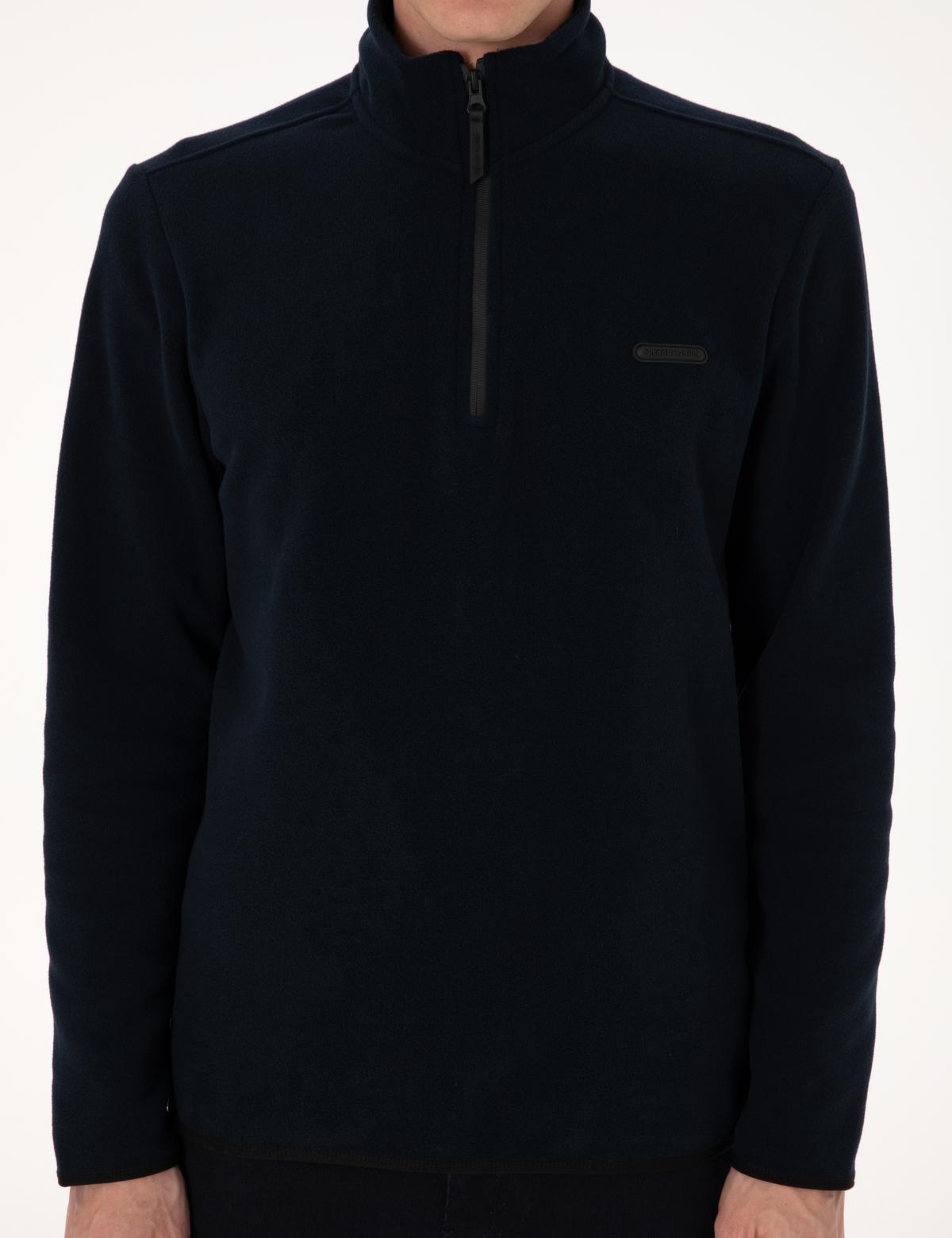 Lacivert Regular Fit Yarım Fermuarlı Polar Sweatshirt - 50314056003