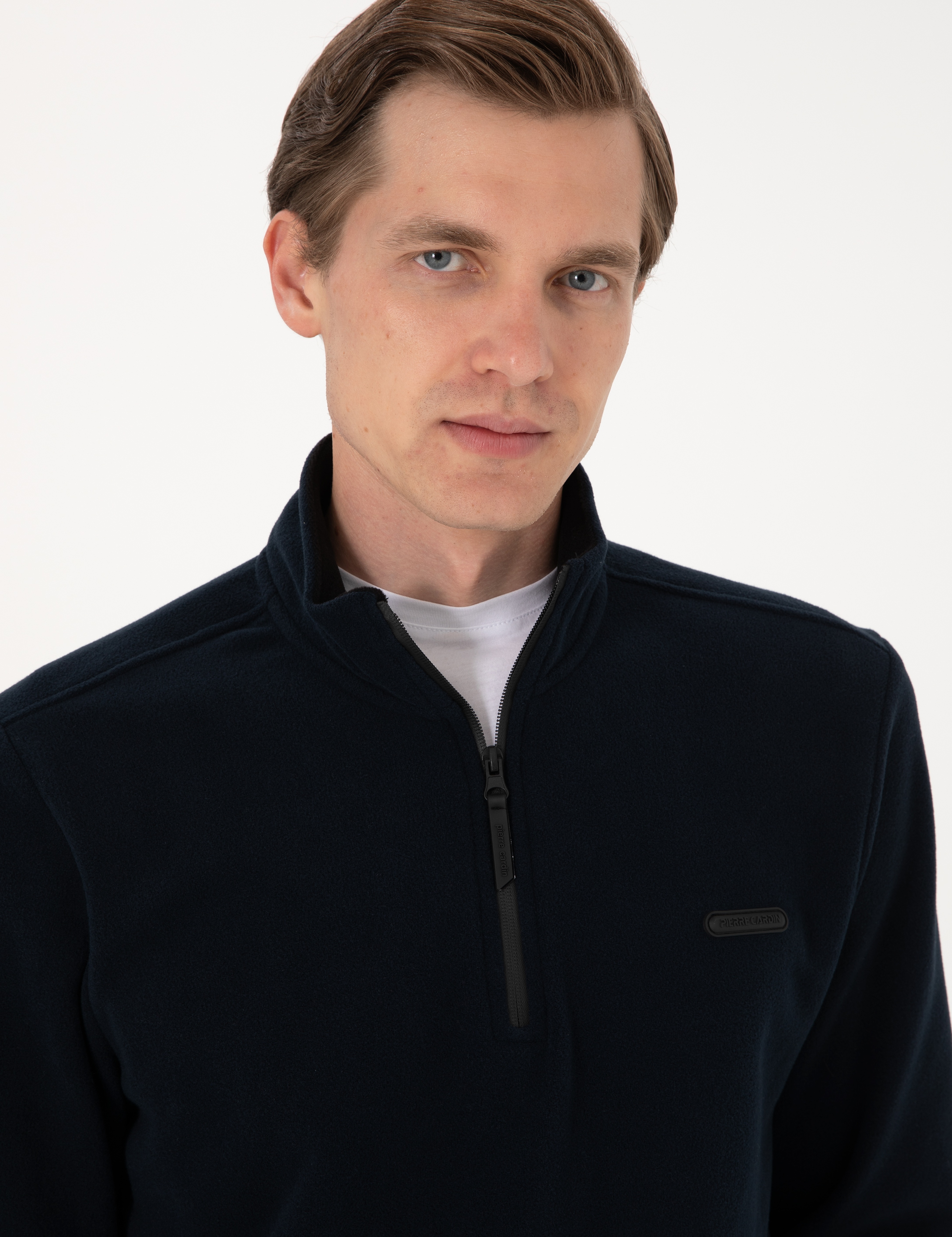 Lacivert Regular Fit Yarım Fermuarlı Polar Sweatshirt - Image 2