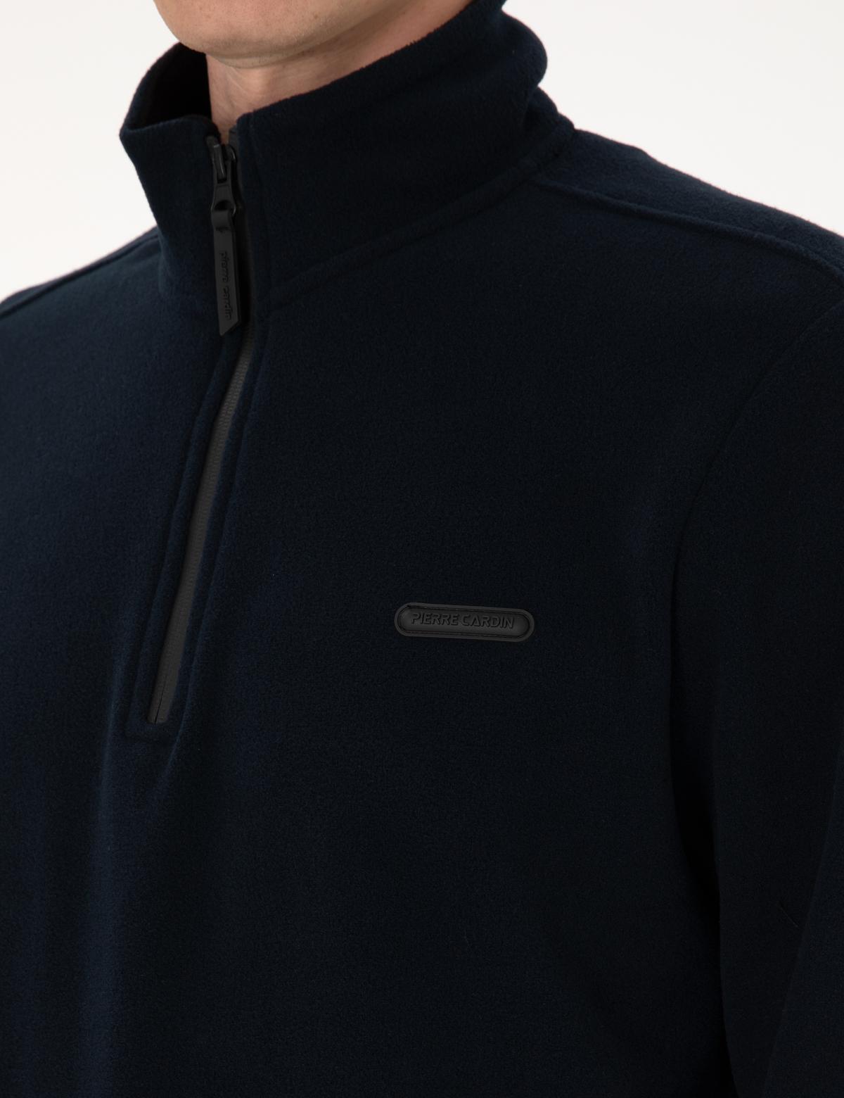 Lacivert Regular Fit Yarım Fermuarlı Polar Sweatshirt - 50314056003