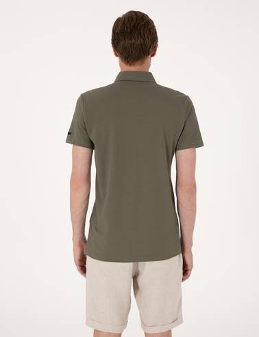 Haki Ultralight Kumaş Slim Fit Polo Yaka Tişört
