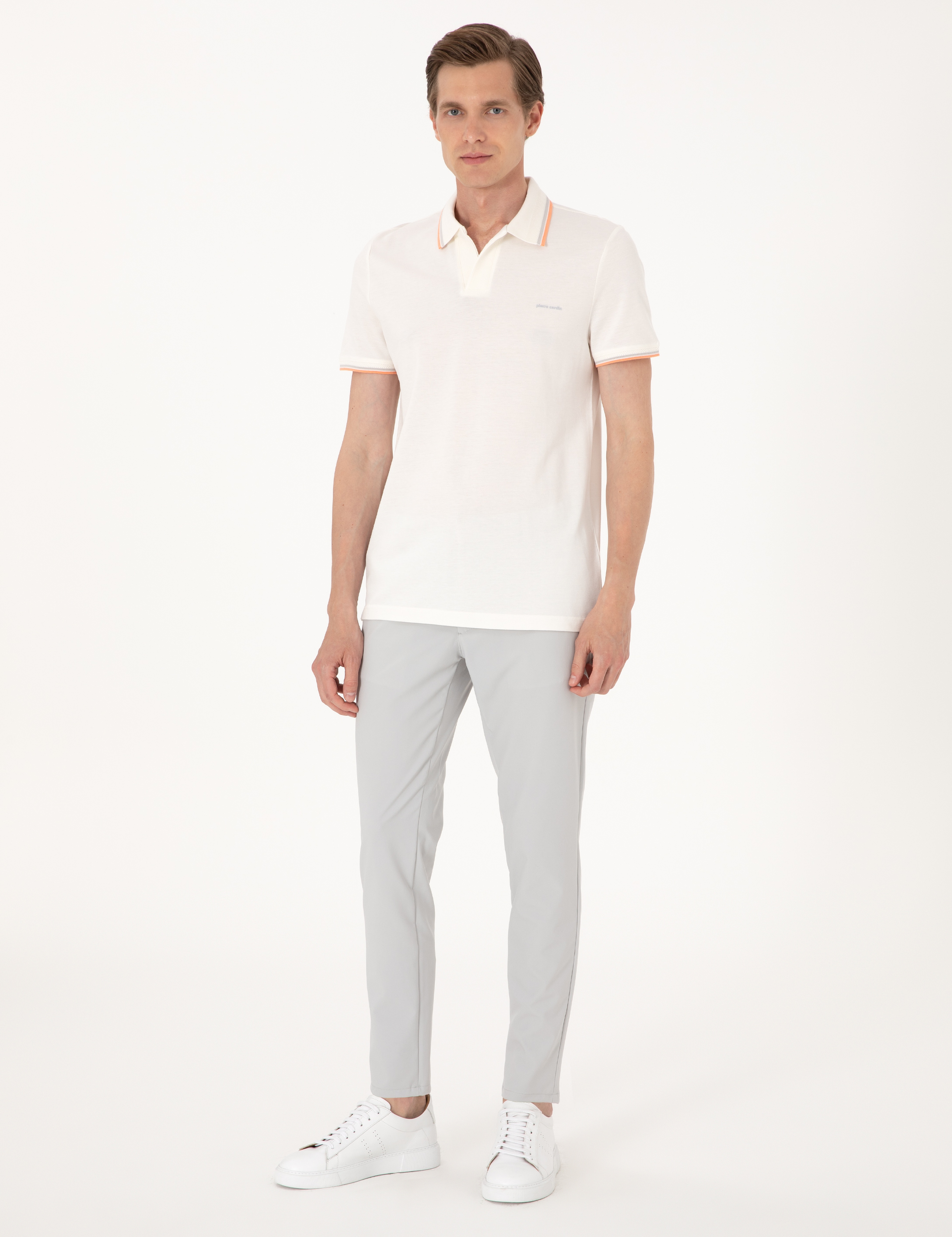 Ekru Slim Fit Tişört - Image 4