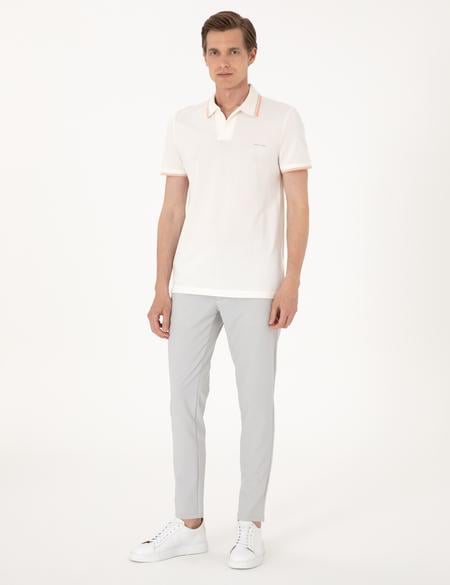 Ekru Slim Fit Tişört - 50302625193