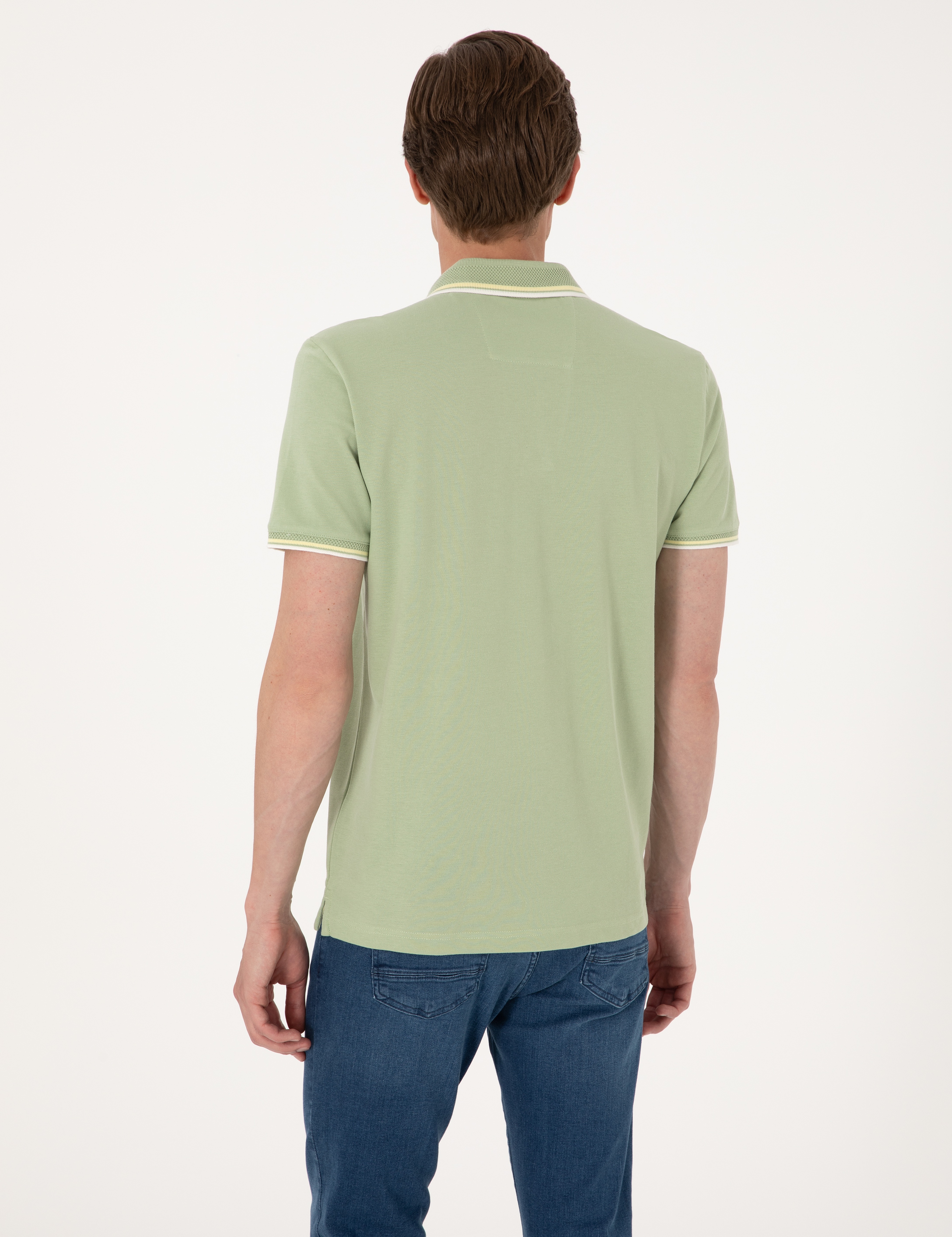 Açık Haki Slim Fit %100 Pamuk Tişört - Image 5