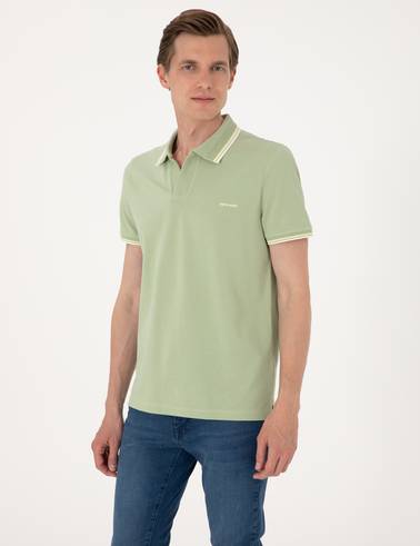 Açık Haki Slim Fit %100 Pamuk Tişört