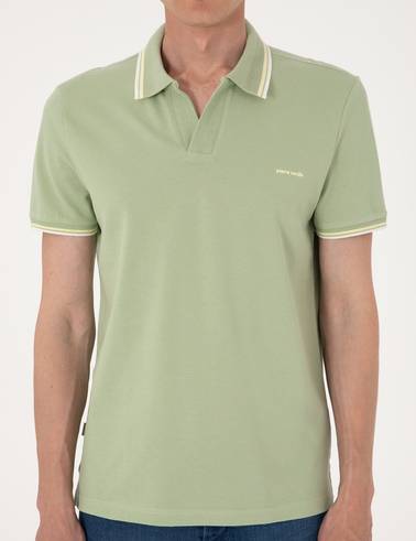 Açık Haki Slim Fit %100 Pamuk Tişört