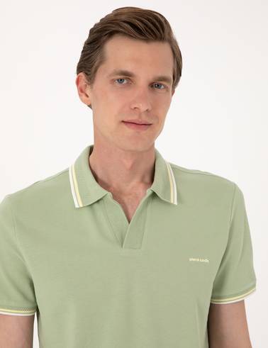 Açık Haki Slim Fit %100 Pamuk Tişört