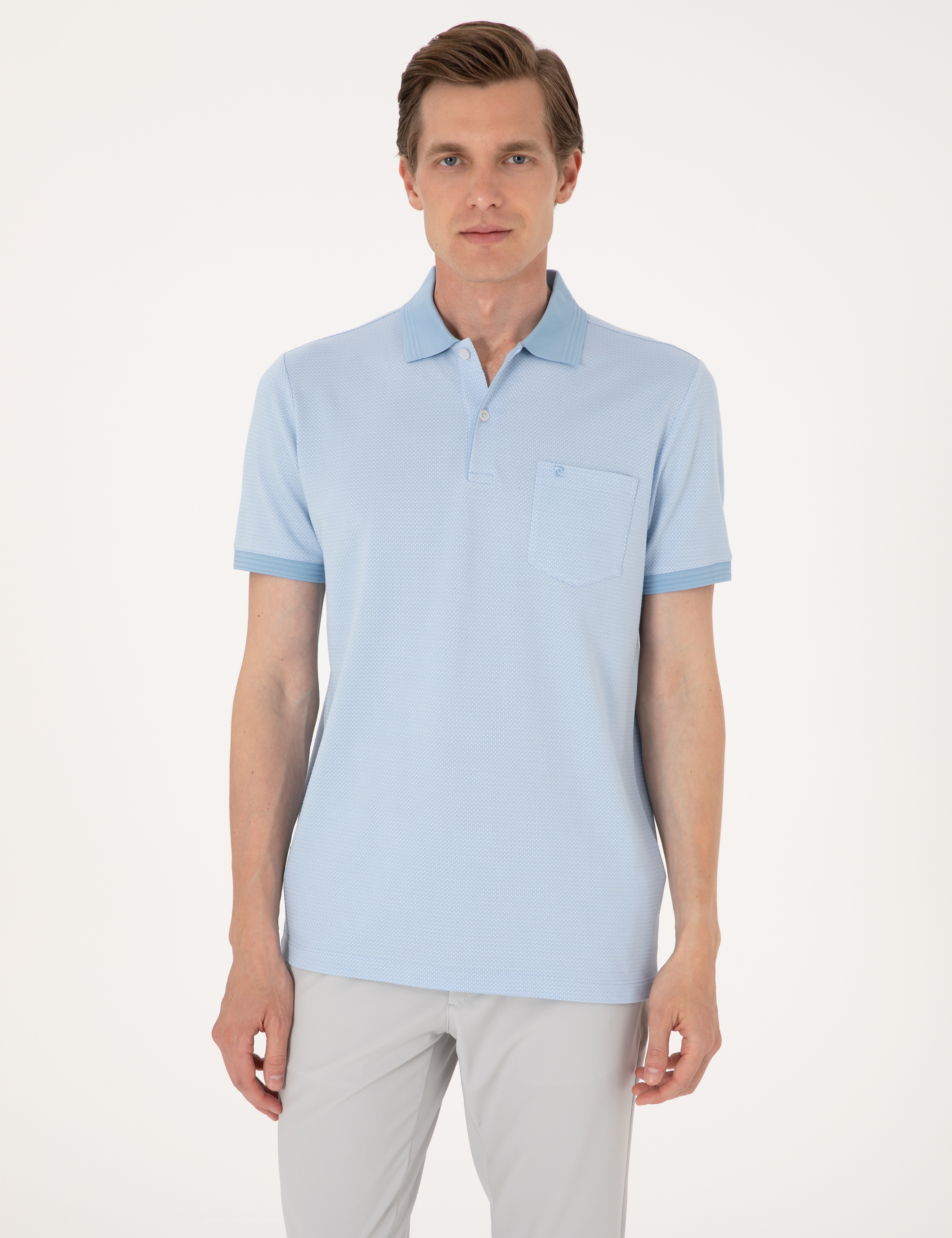 Açık Mavi Regular Fit Tişört - Image 3