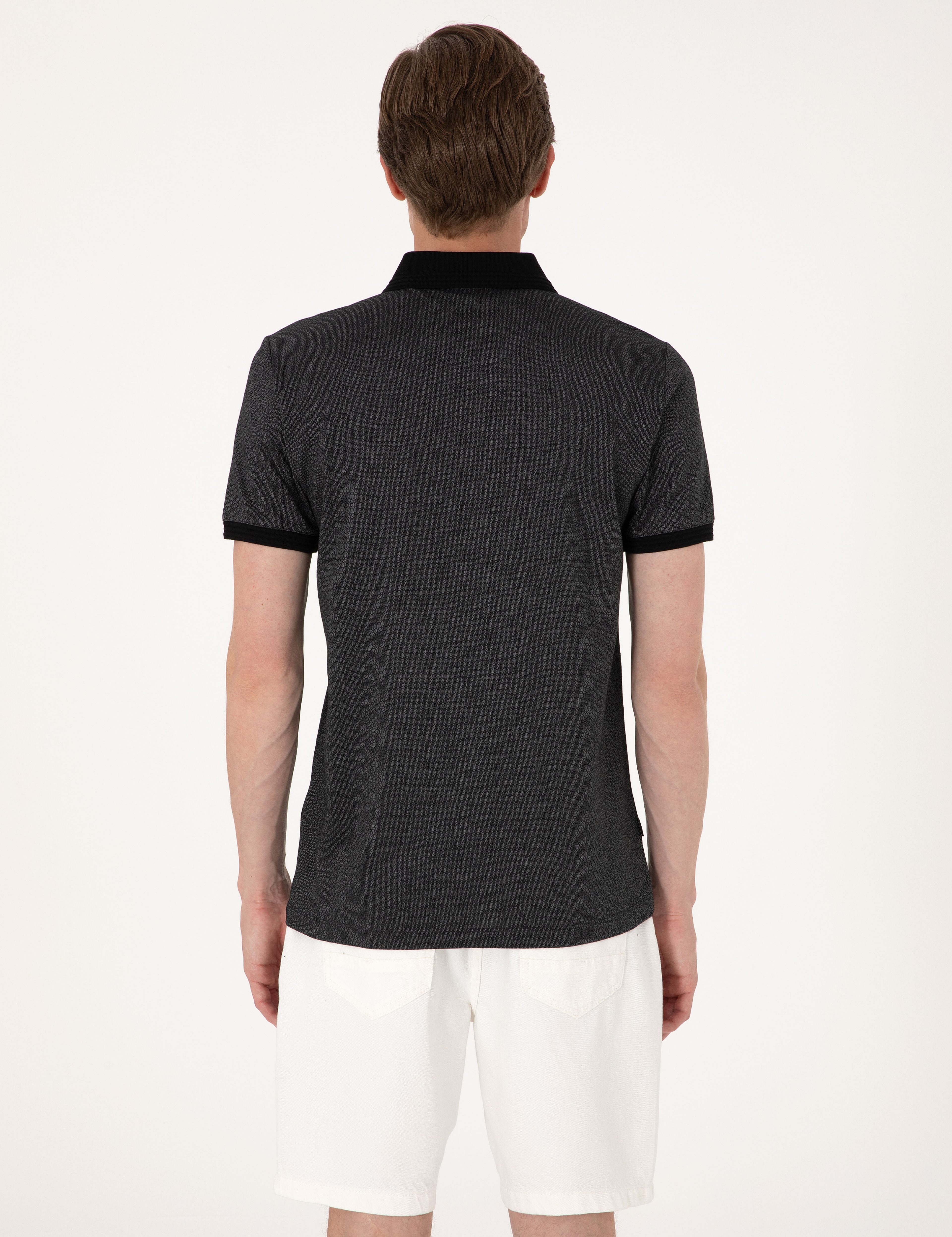 Siyah Slim Fit Tişört - Image 5