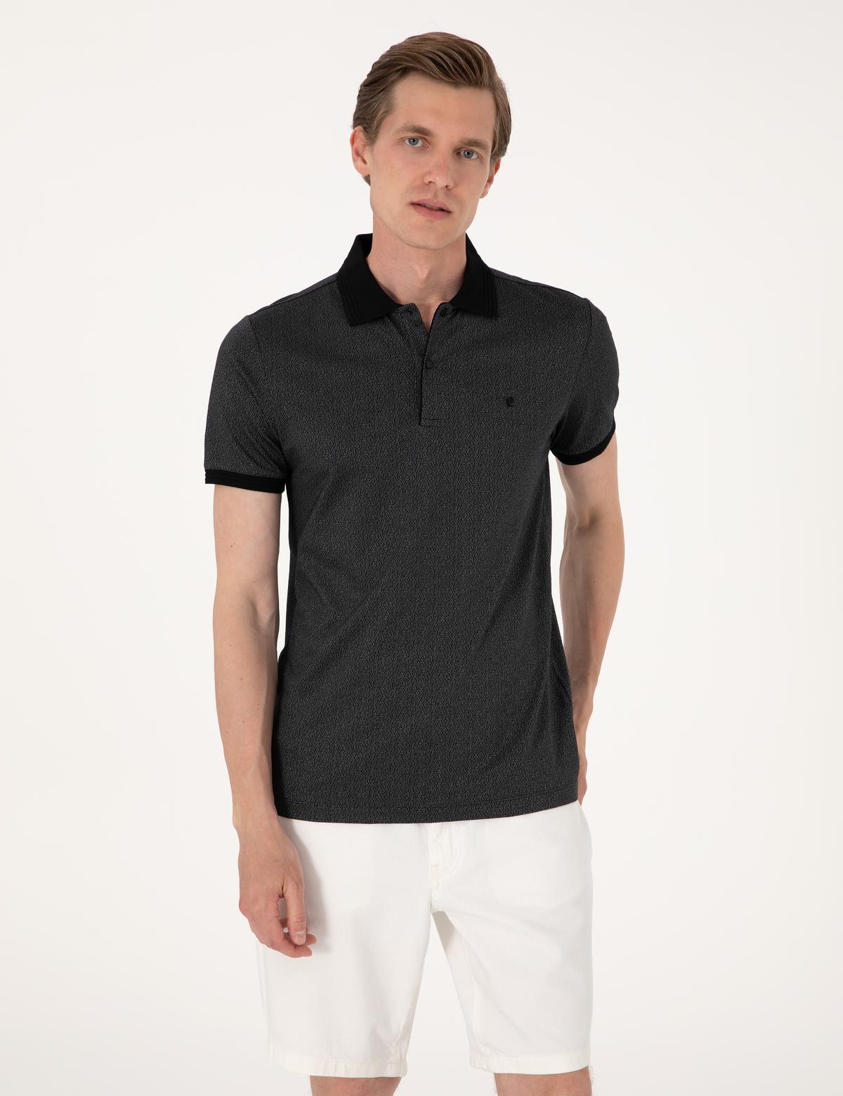 Siyah Slim Fit Tişört - 50306859012