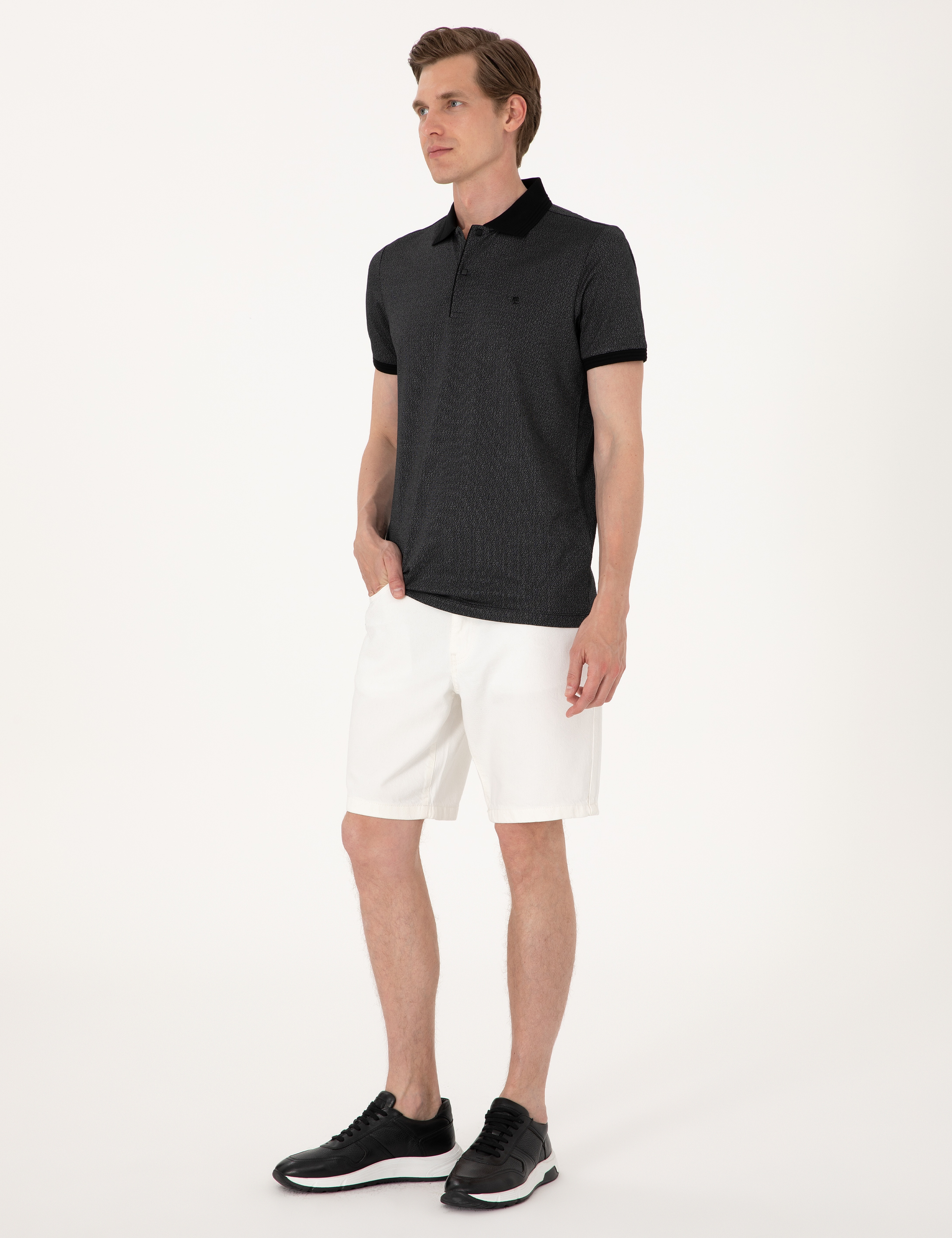 Siyah Slim Fit Tişört - Image 4