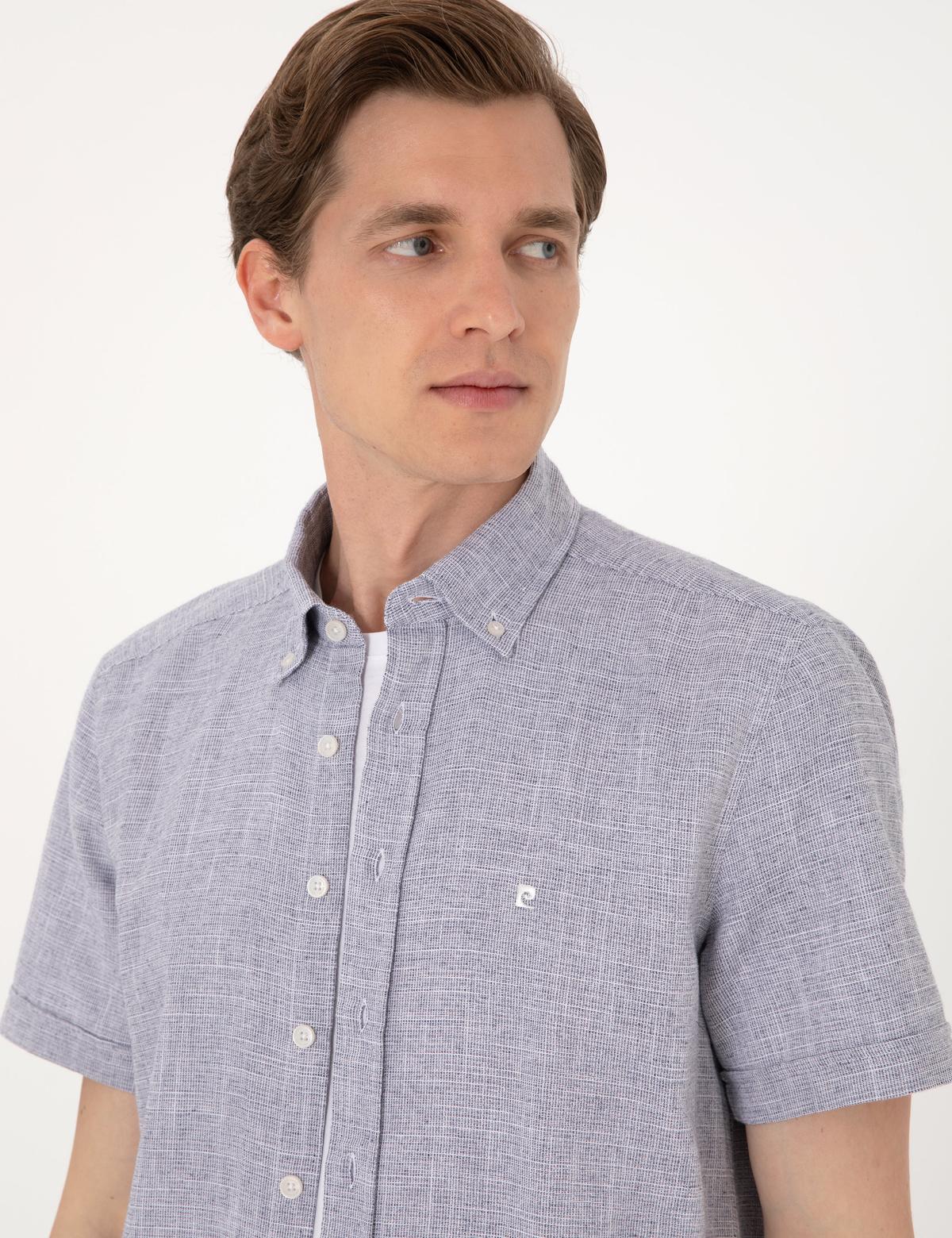 Lacivert Regular Fit Kısa Kollu Gömlek - 50307073006