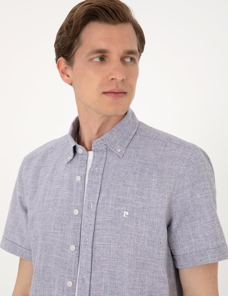 Lacivert Regular Fit Kısa Kollu Gömlek - 50307073006