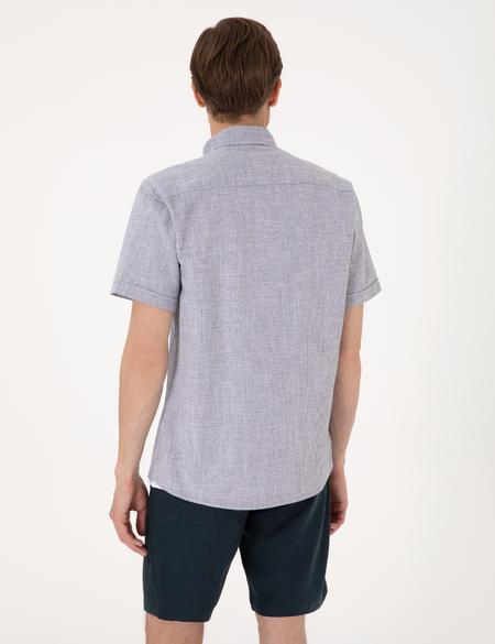 Lacivert Regular Fit Kısa Kollu Gömlek - 50307073006