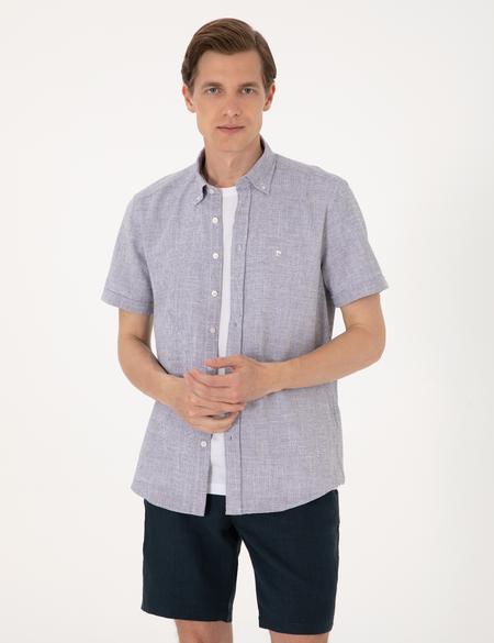 Lacivert Regular Fit Kısa Kollu Gömlek - 50307073006