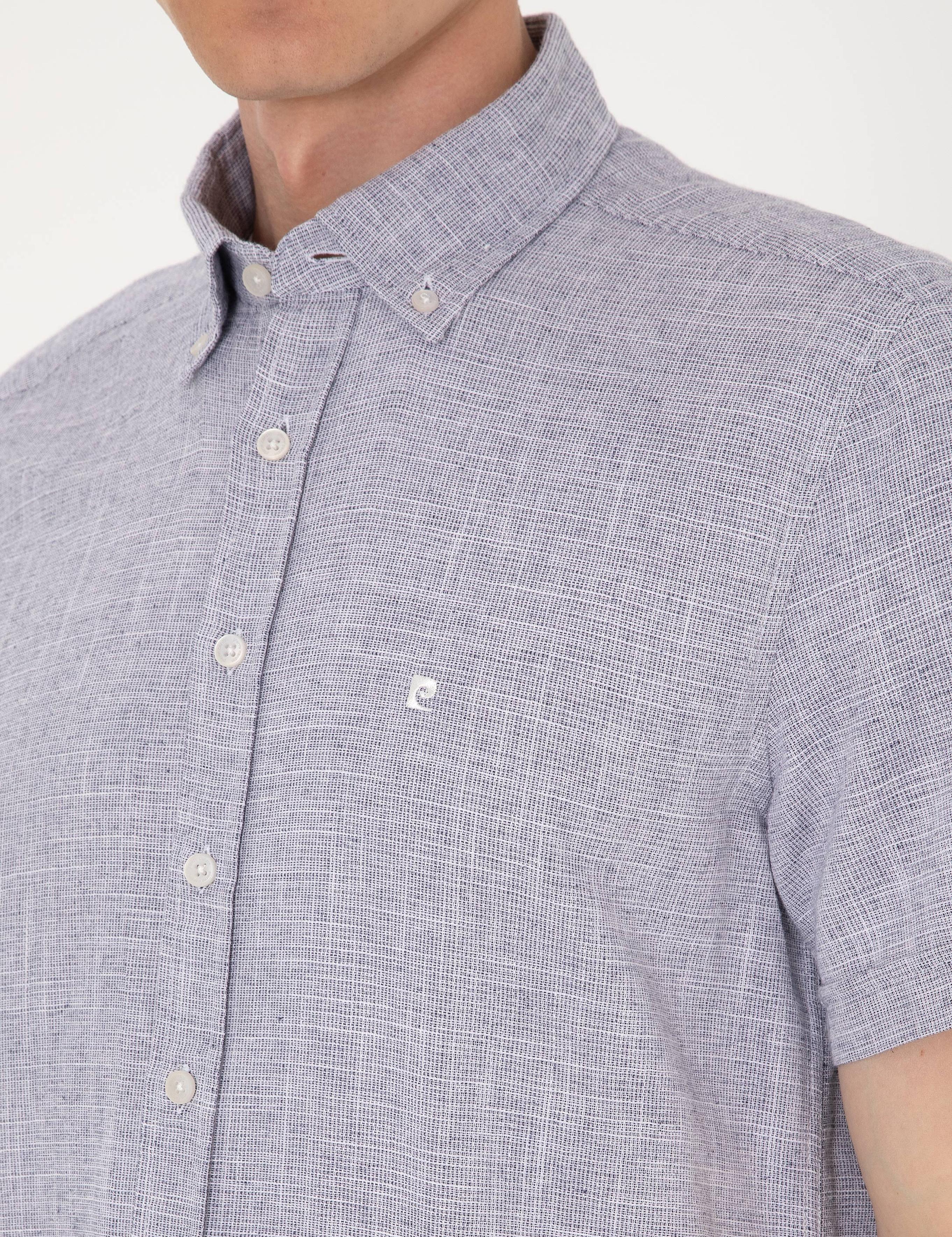 Lacivert Regular Fit Kısa Kollu Gömlek