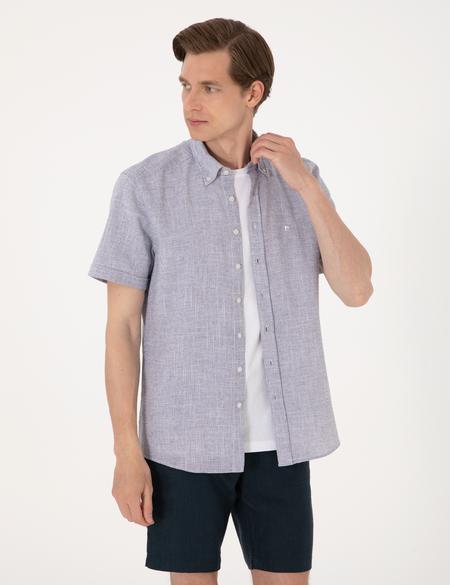 Lacivert Regular Fit Kısa Kollu Gömlek - 50307073006