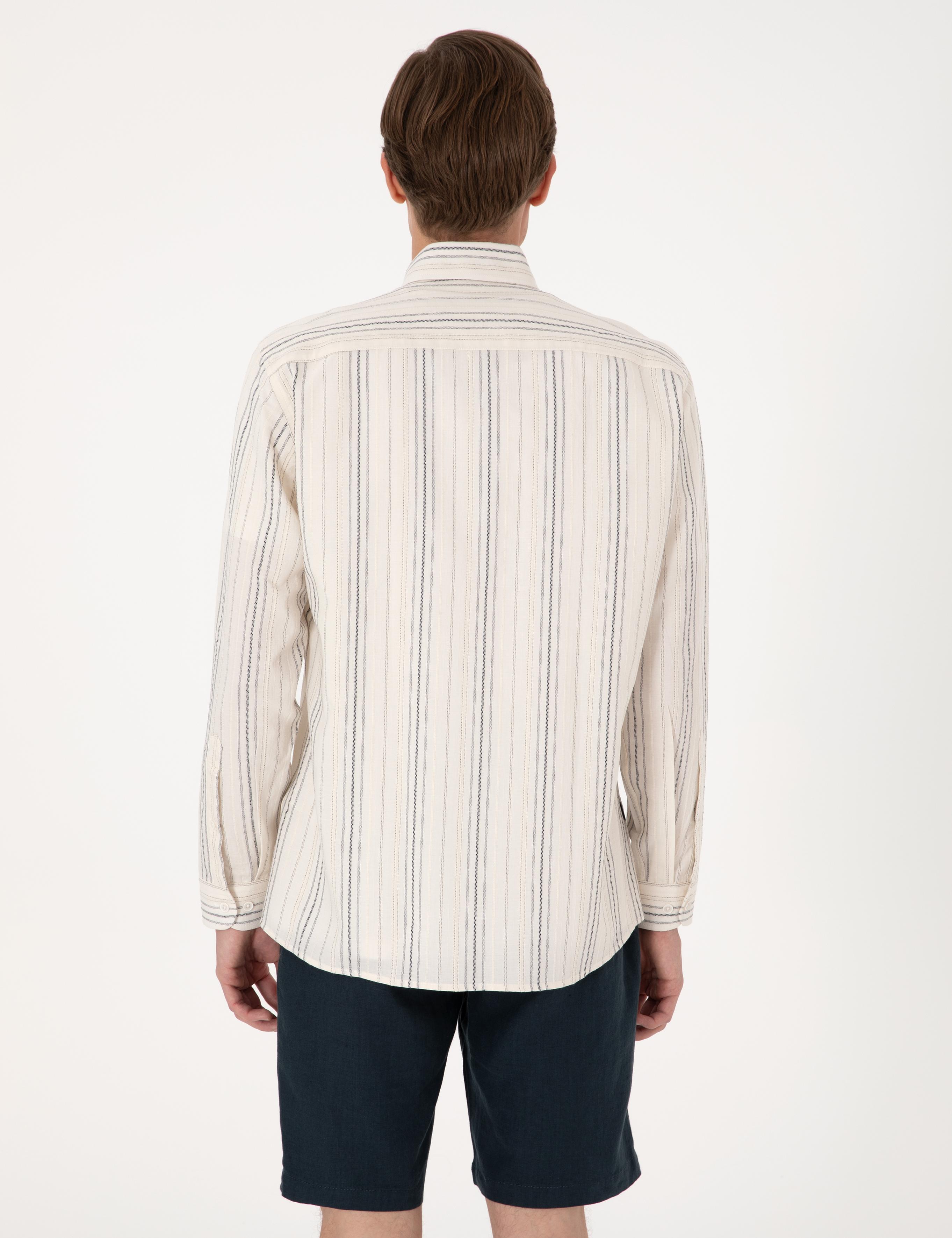 Lacivert Regular Fit Uzun Kollu Gömlek