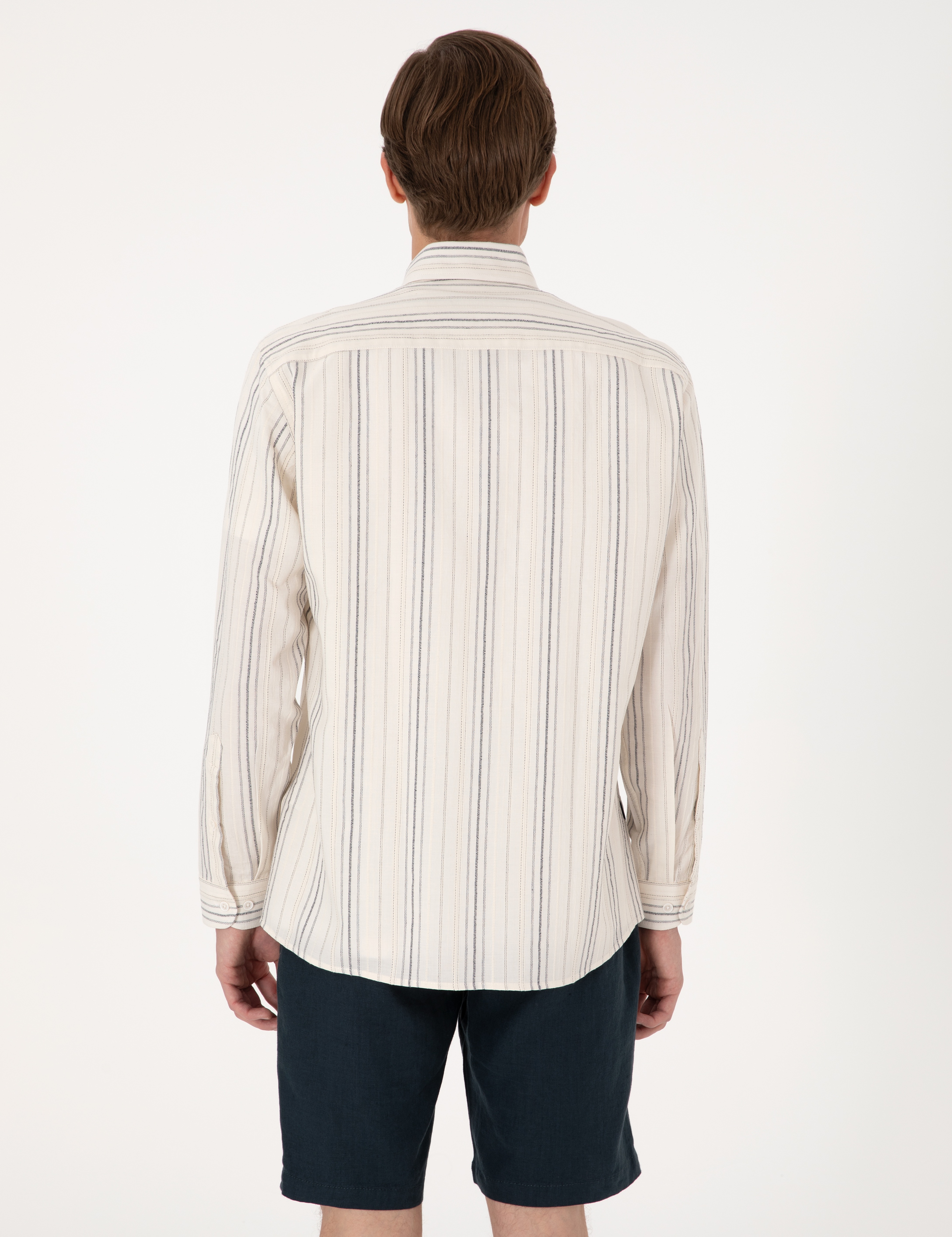 Lacivert Regular Fit Uzun Kollu Gömlek - Image 6