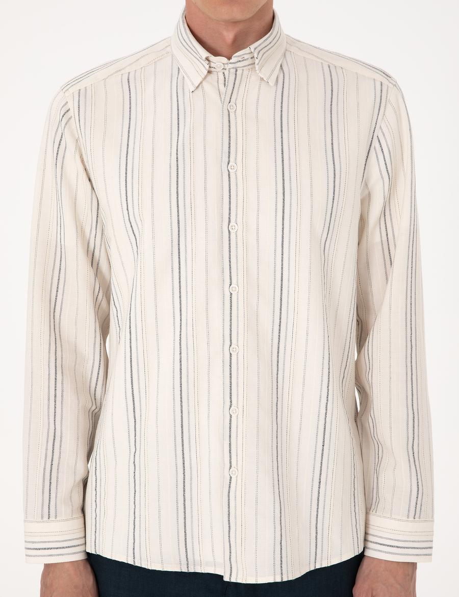 Lacivert Regular Fit Uzun Kollu Gömlek