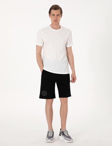 Siyah Comfort Fit Örme Şort - 50302593046
