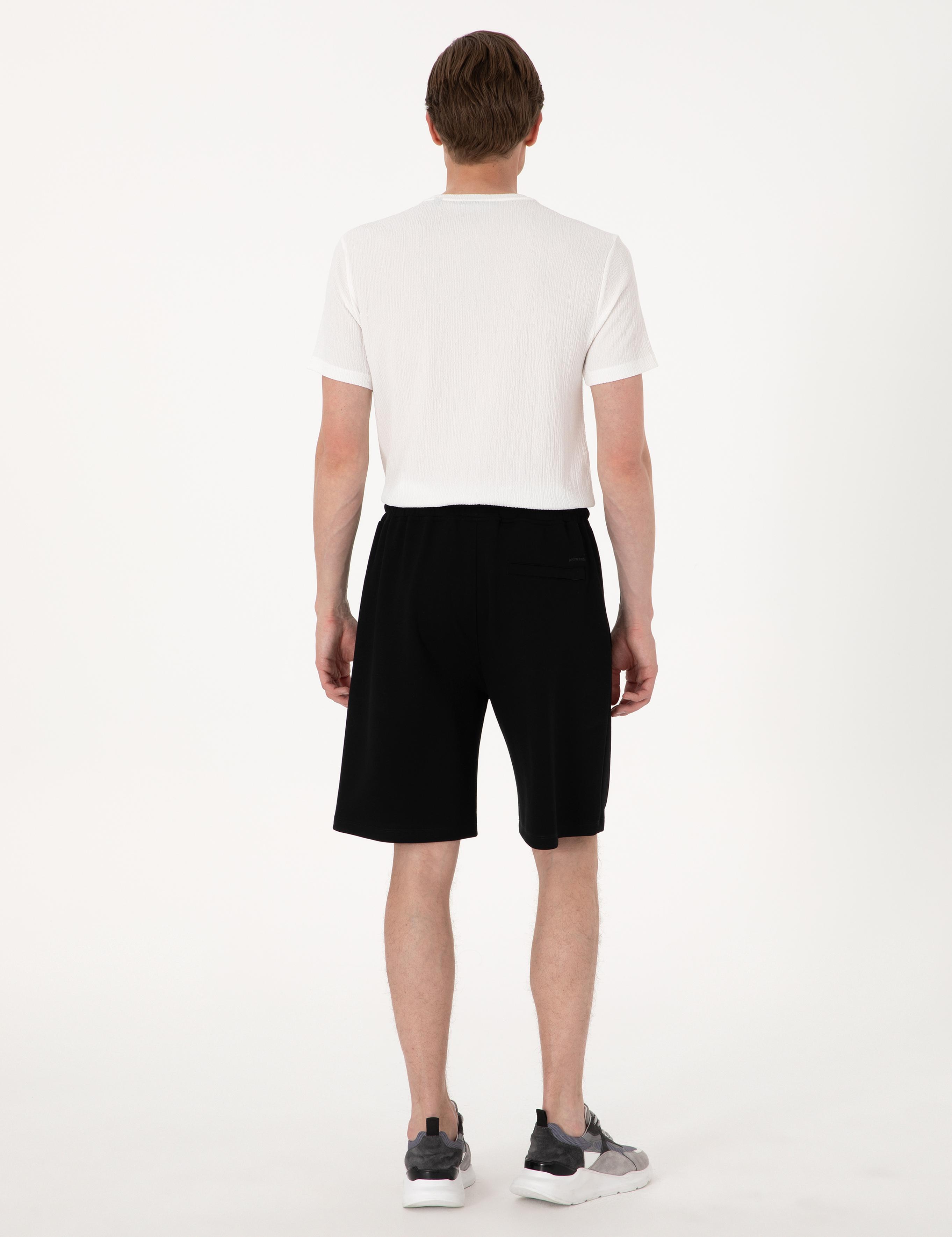 Siyah Comfort Fit Örme Şort