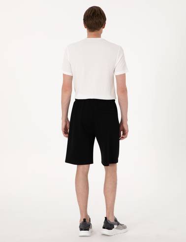 Siyah Comfort Fit Örme Şort