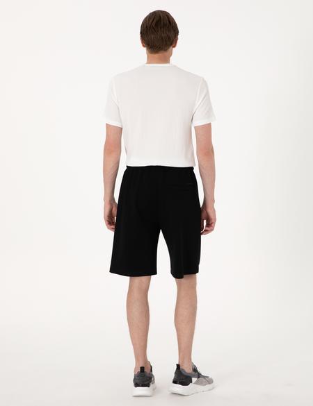 Siyah Comfort Fit Örme Şort - 50302593046