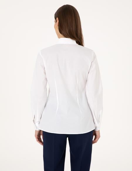 Beyaz Slim Fit Uzun Kollu Gömlek - 50313589003