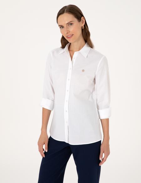 Beyaz Slim Fit Uzun Kollu Gömlek - 50313589003