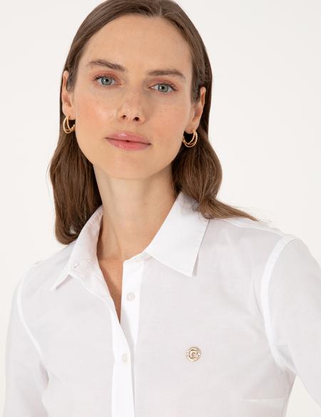 Beyaz Slim Fit Uzun Kollu Gömlek - 50313589003