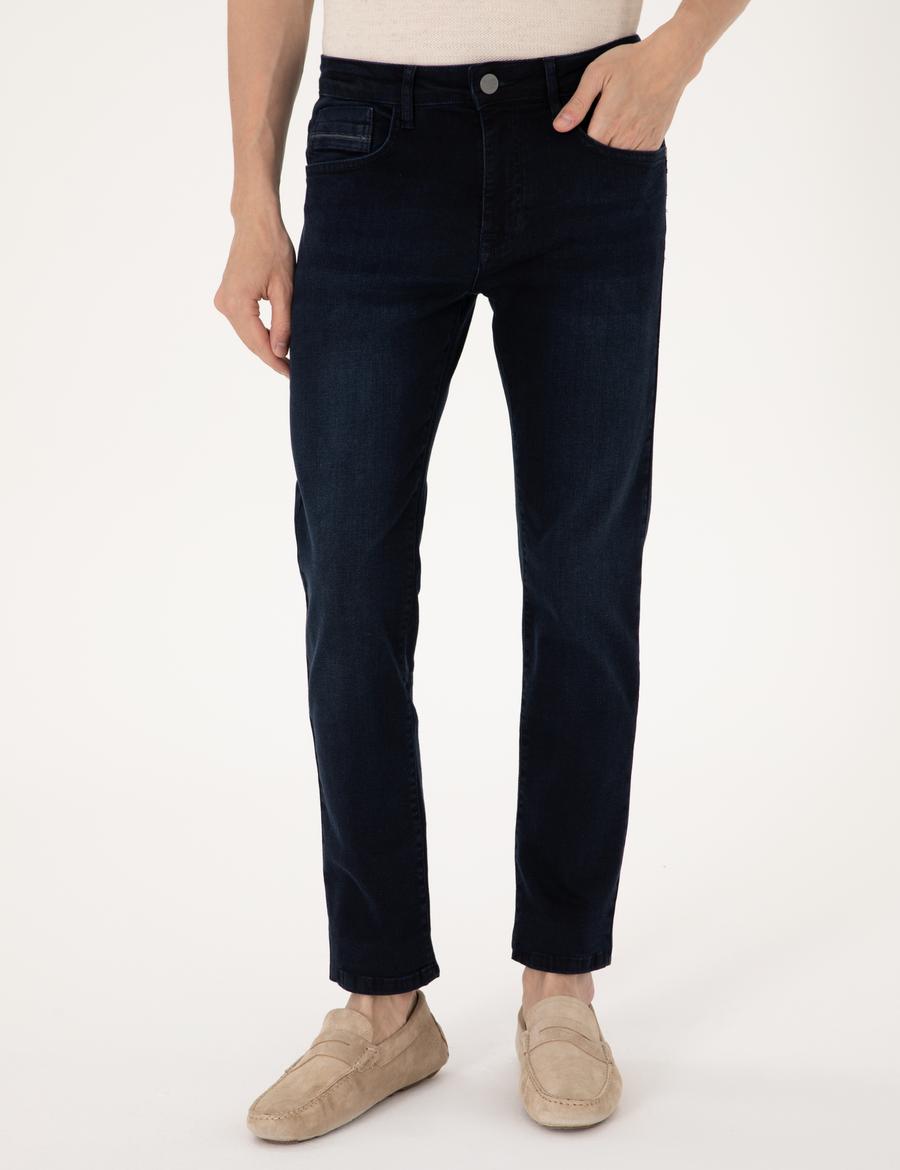 Koyu Lacivert Slim Fit Jean Pantolon