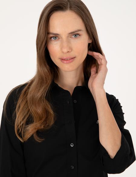 Siyah Slim Fit Uzun Kollu Gömlek - 50313589009