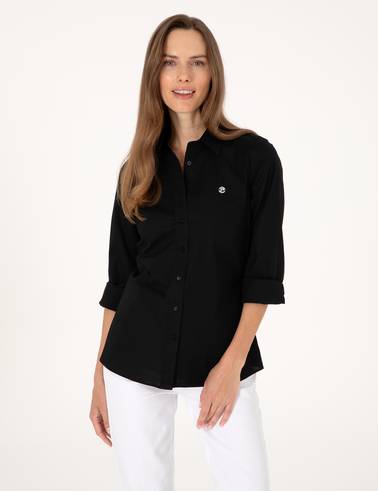 Siyah Slim Fit Uzun Kollu Gömlek