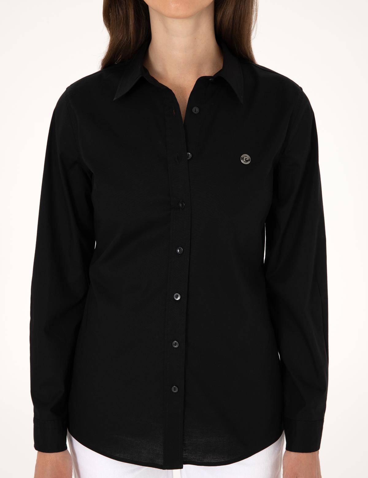 Siyah Slim Fit Uzun Kollu Gömlek - 50313589009