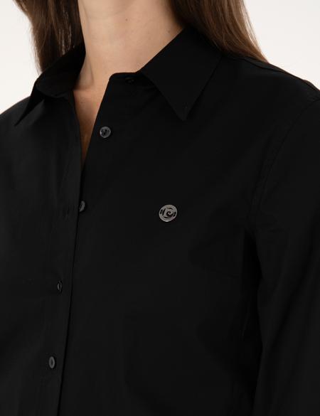 Siyah Slim Fit Uzun Kollu Gömlek - 50313589009