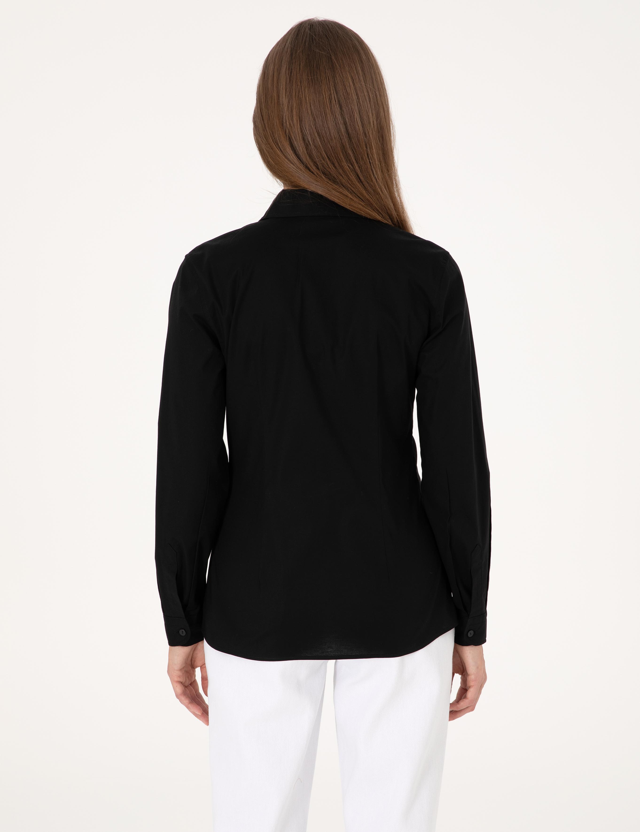 Siyah Slim Fit Uzun Kollu Gömlek