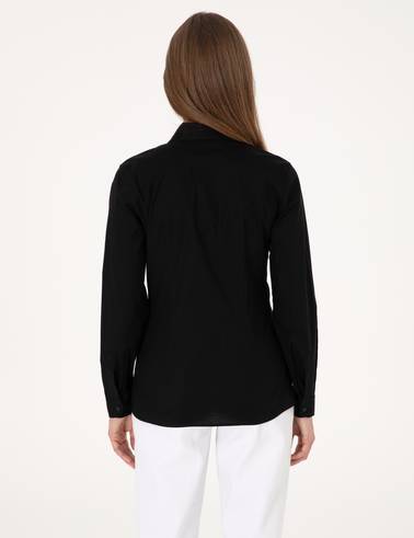 Siyah Slim Fit Uzun Kollu Gömlek