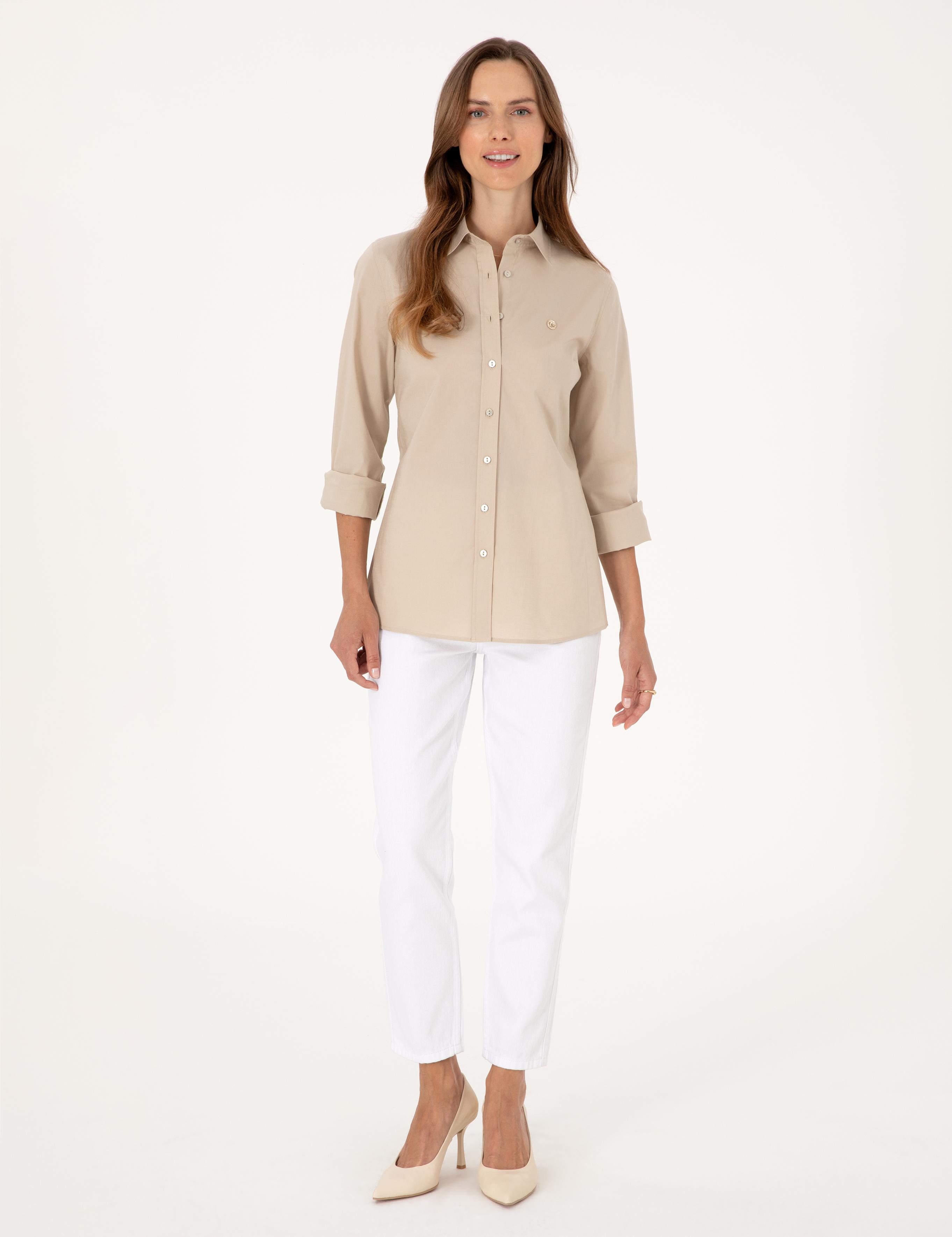 Kum Slim Fit Uzun Kollu Gömlek