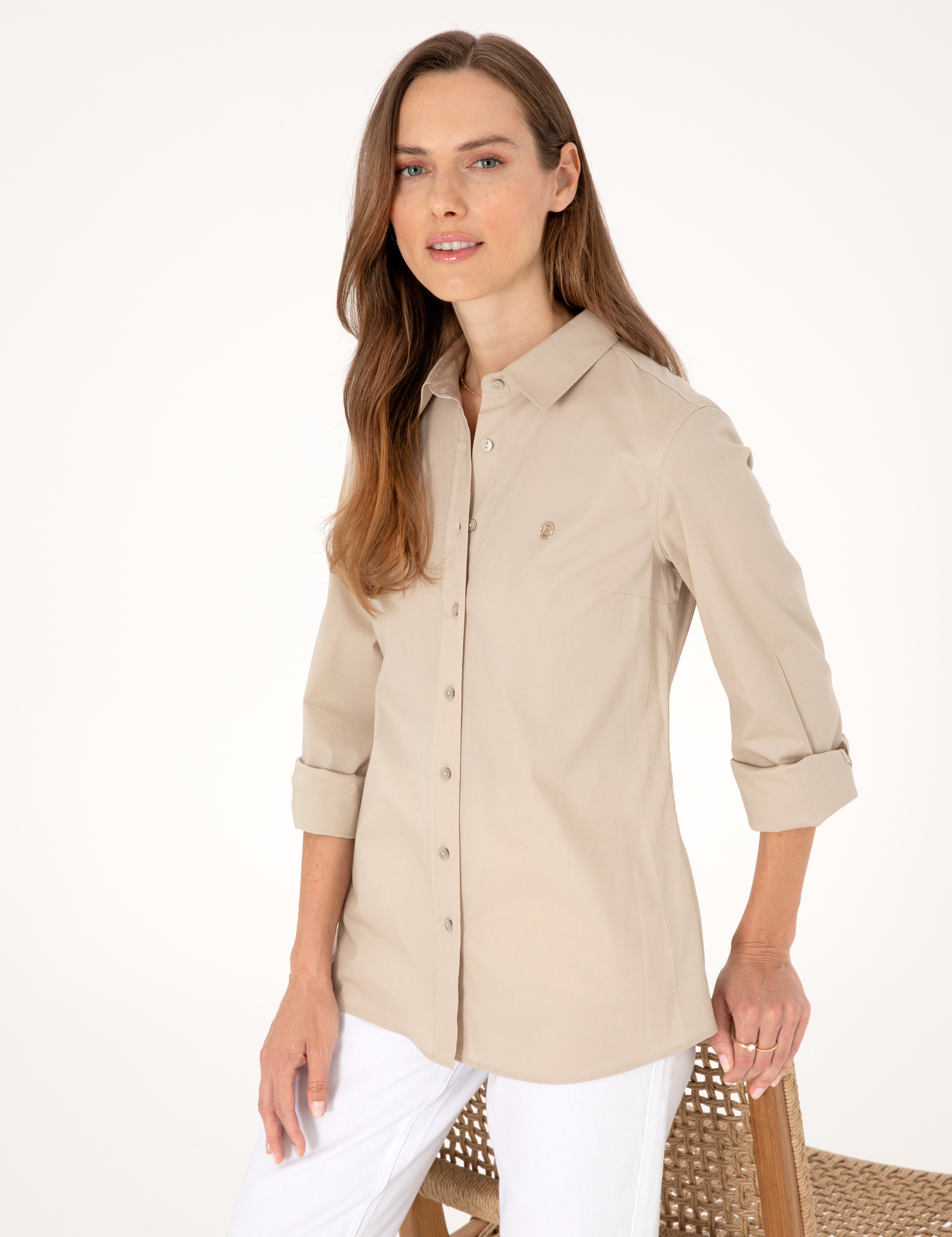 Kum Slim Fit Uzun Kollu Gömlek - Image 1