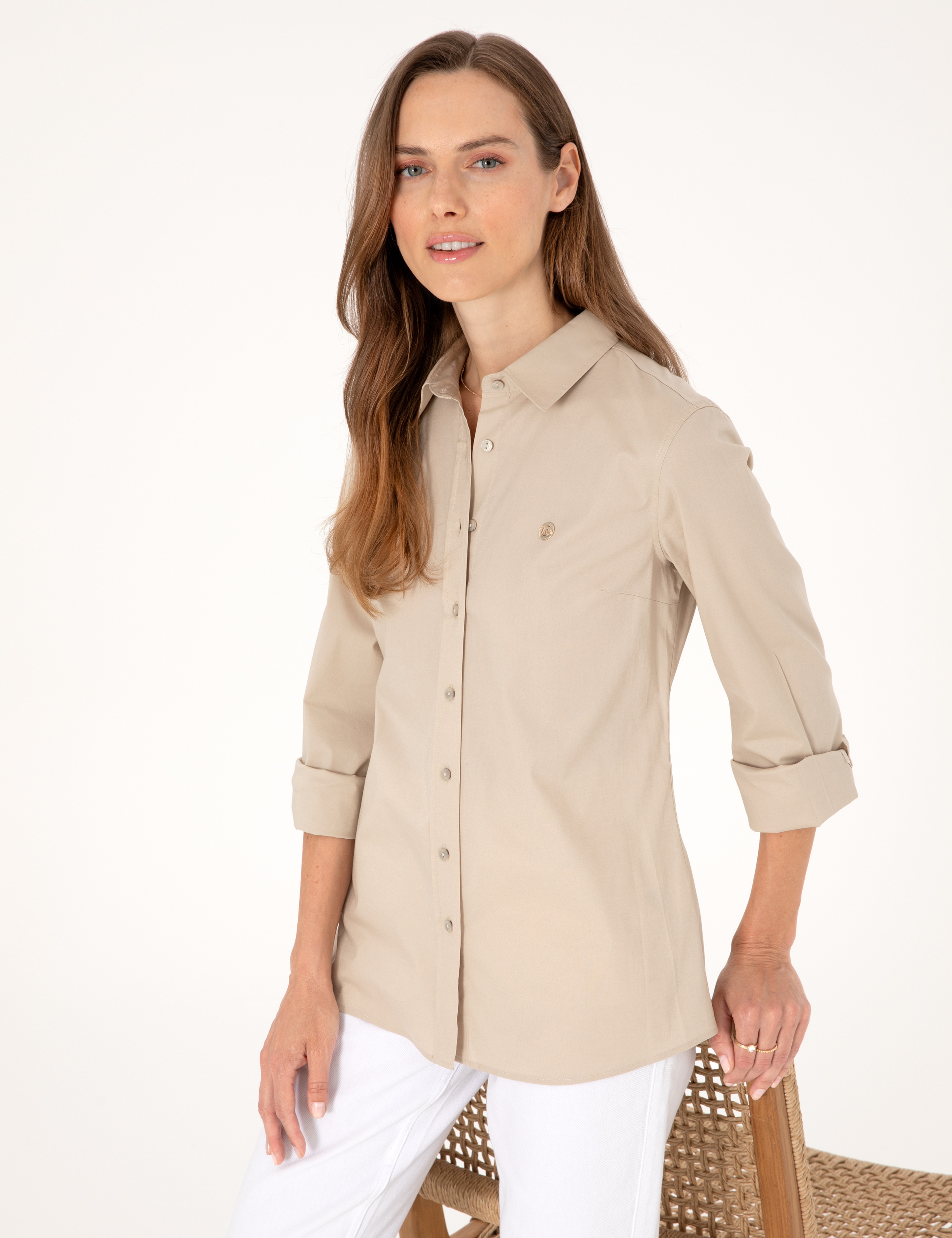 Kum Slim Fit Uzun Kollu Gömlek