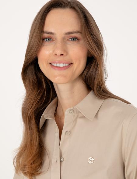 Kum Slim Fit Uzun Kollu Gömlek - 50313589050