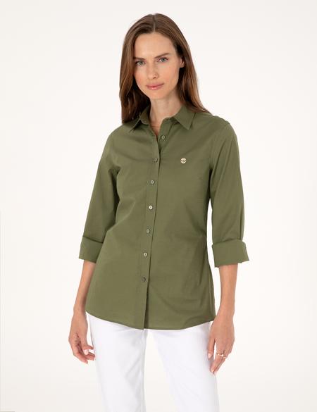 Haki Slim Fit Uzun Kollu Gömlek - 50313589037