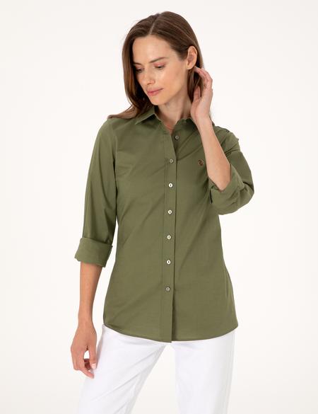 Haki Slim Fit Uzun Kollu Gömlek - 50313589037