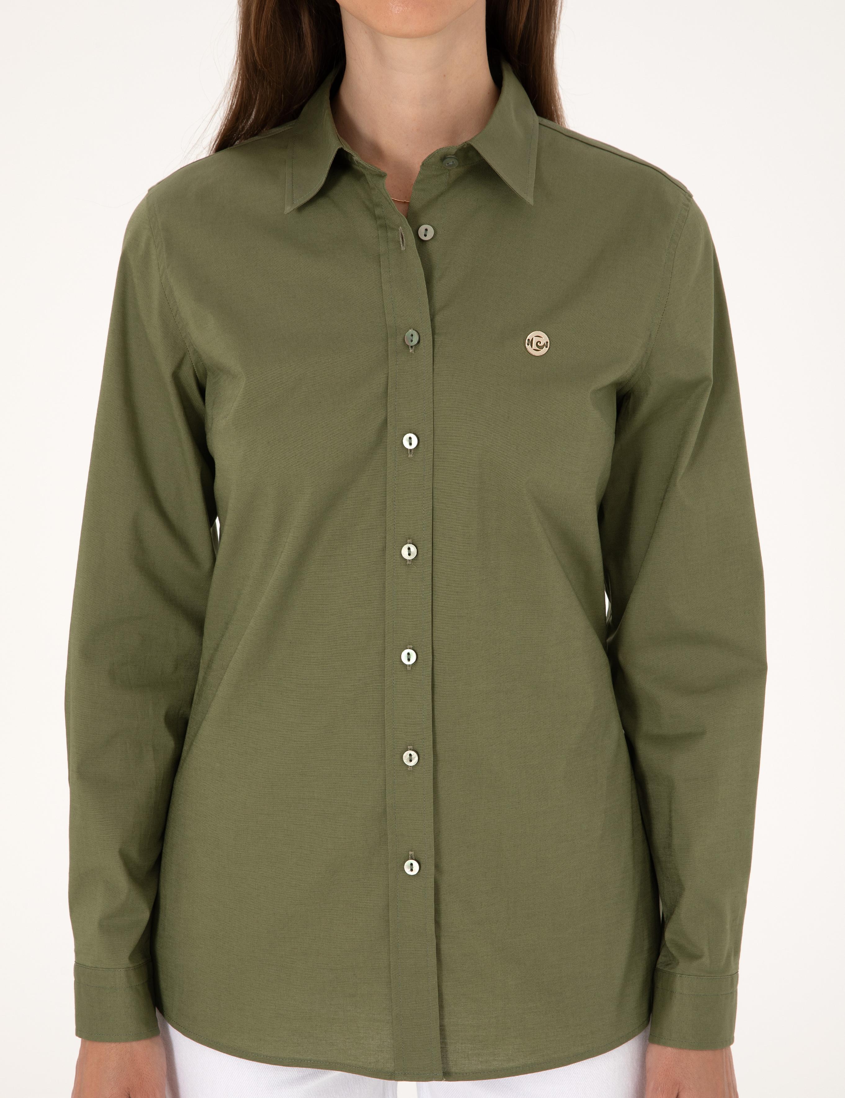 Haki Slim Fit Uzun Kollu Gömlek