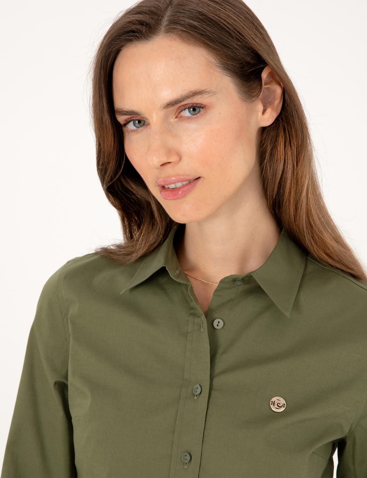 Haki Slim Fit Uzun Kollu Gömlek - 50313589037