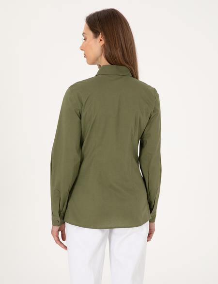 Haki Slim Fit Uzun Kollu Gömlek - 50313589037