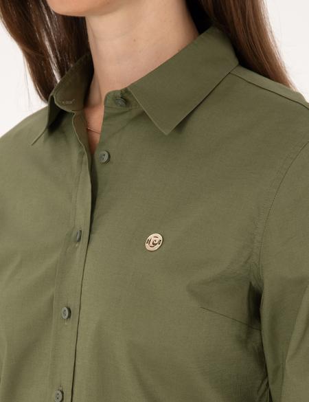 Haki Slim Fit Uzun Kollu Gömlek - 50313589037