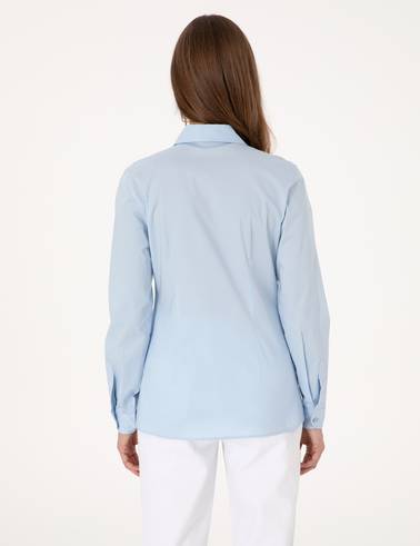 Açık Mavi Slim Fit Uzun Kollu Gömlek