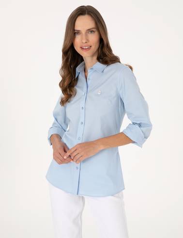 Açık Mavi Slim Fit Uzun Kollu Gömlek